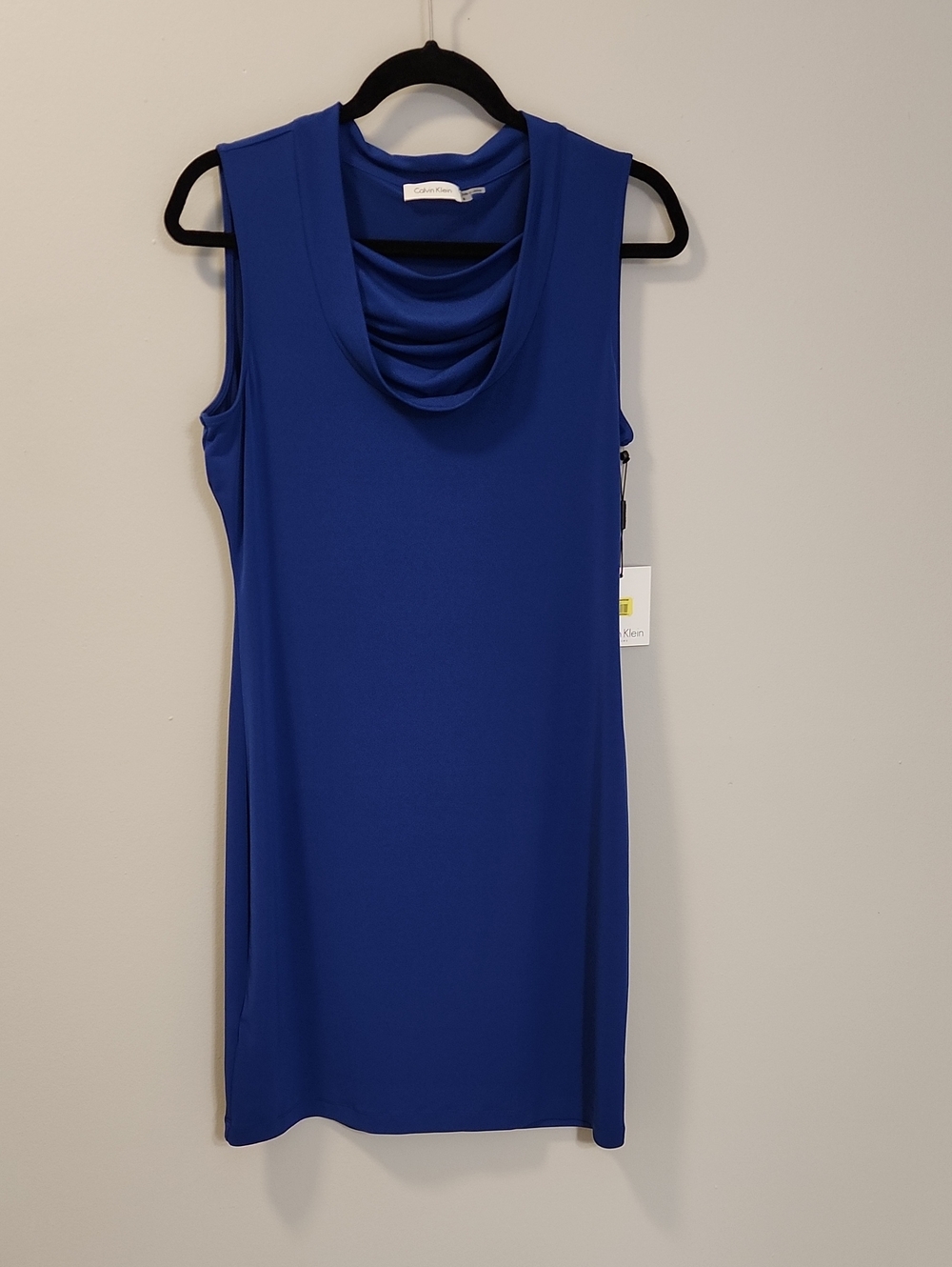 Calvin Klein Royal Blue Cowl‑Neck Sheath Dress Size 8 NWT